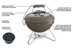 Weber Smokey Joe Premium 37 Cm Gris Humo -Utensilios De Cocina Barbacoa a carbon Weber Smokey Joe Premium Gris Humo 5