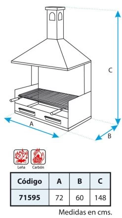Cajon Barbacoa Con Chimenea Grande Extra Fondo -Utensilios De Cocina Cajon Barbacoa con Chimenea Grande Extra Fondo 3