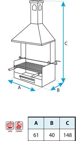 Cajon Barbacoa Con Chimenea Pequeño 7 Cajon Barbacoa Con Chimenea Pequeño -Utensilios De Cocina Cajon Barbacoa con Chimenea pequeno 2