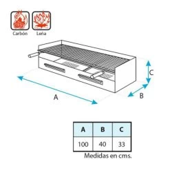 Cajon Barbacoa Con Parrilla Inox. Extra Grande -Utensilios De Cocina Cajon Barbacoa con Parrilla Inox Extra Grande 2