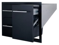 Cajonera Doble + Cajón Botella Gas O Cubo Basura Negro -Utensilios De Cocina Cajonera doble cajon botella gas o cubo basura Negro 2